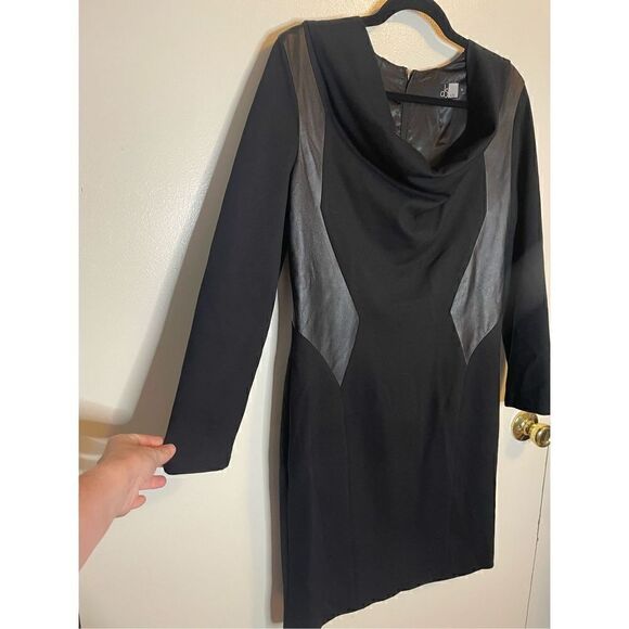 DS Lab black body con dress with leather panel inserts size 12 - Picture 4 of 14